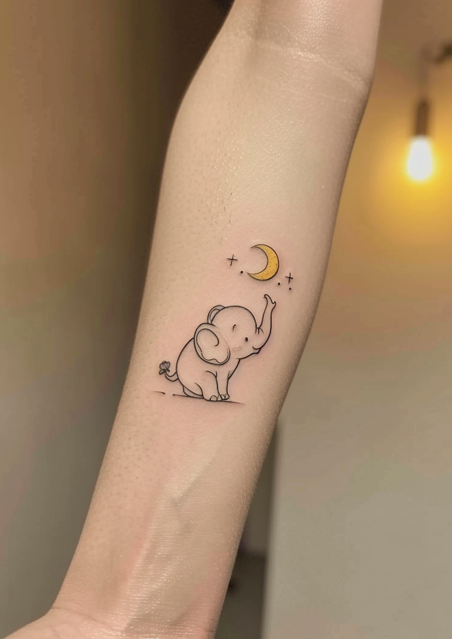 small elephant tattoo 0018