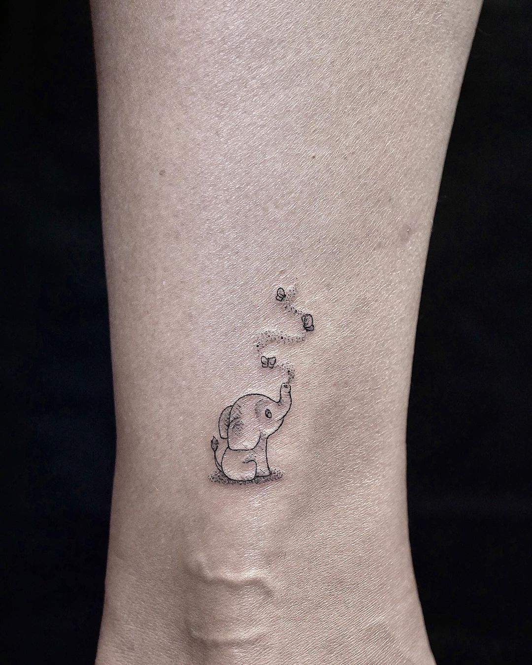 small elephant tattoo 0034