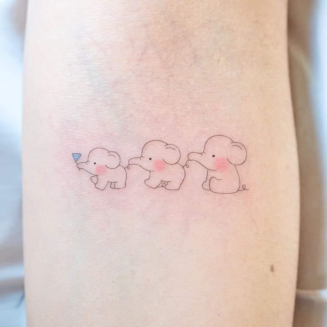 small elephant tattoo 0043