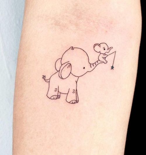 small elephant tattoo 0046