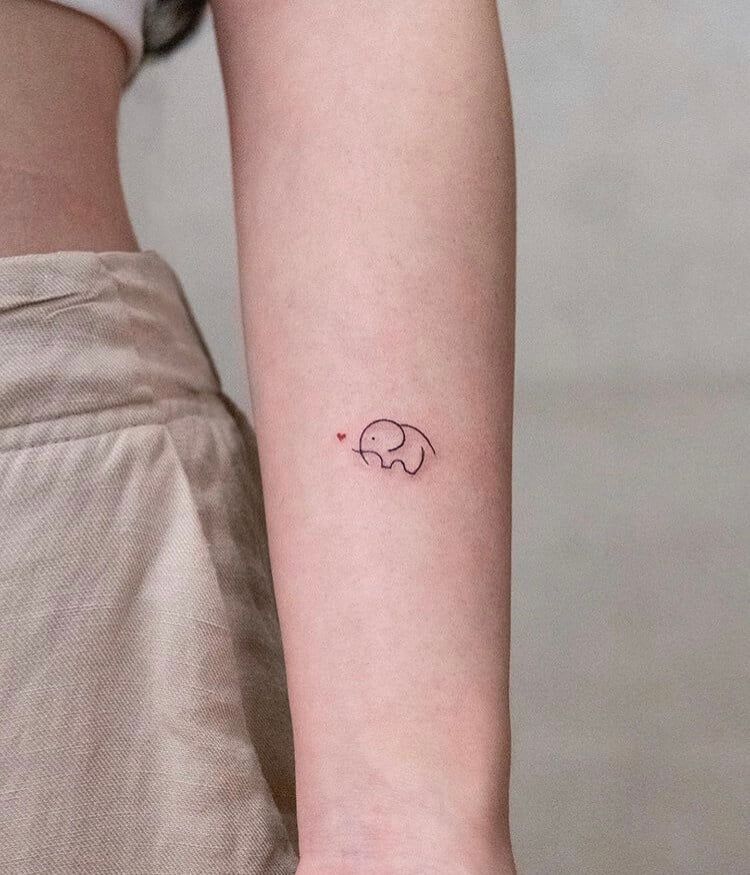 small elephant tattoo 0054