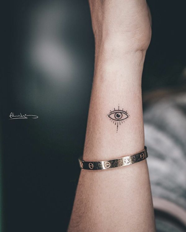 Small evil eye tattoo 0024