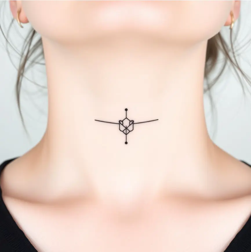 small female front neck tattoo 0018