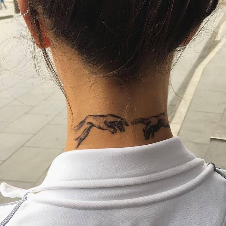 small female front neck tattoo 0019