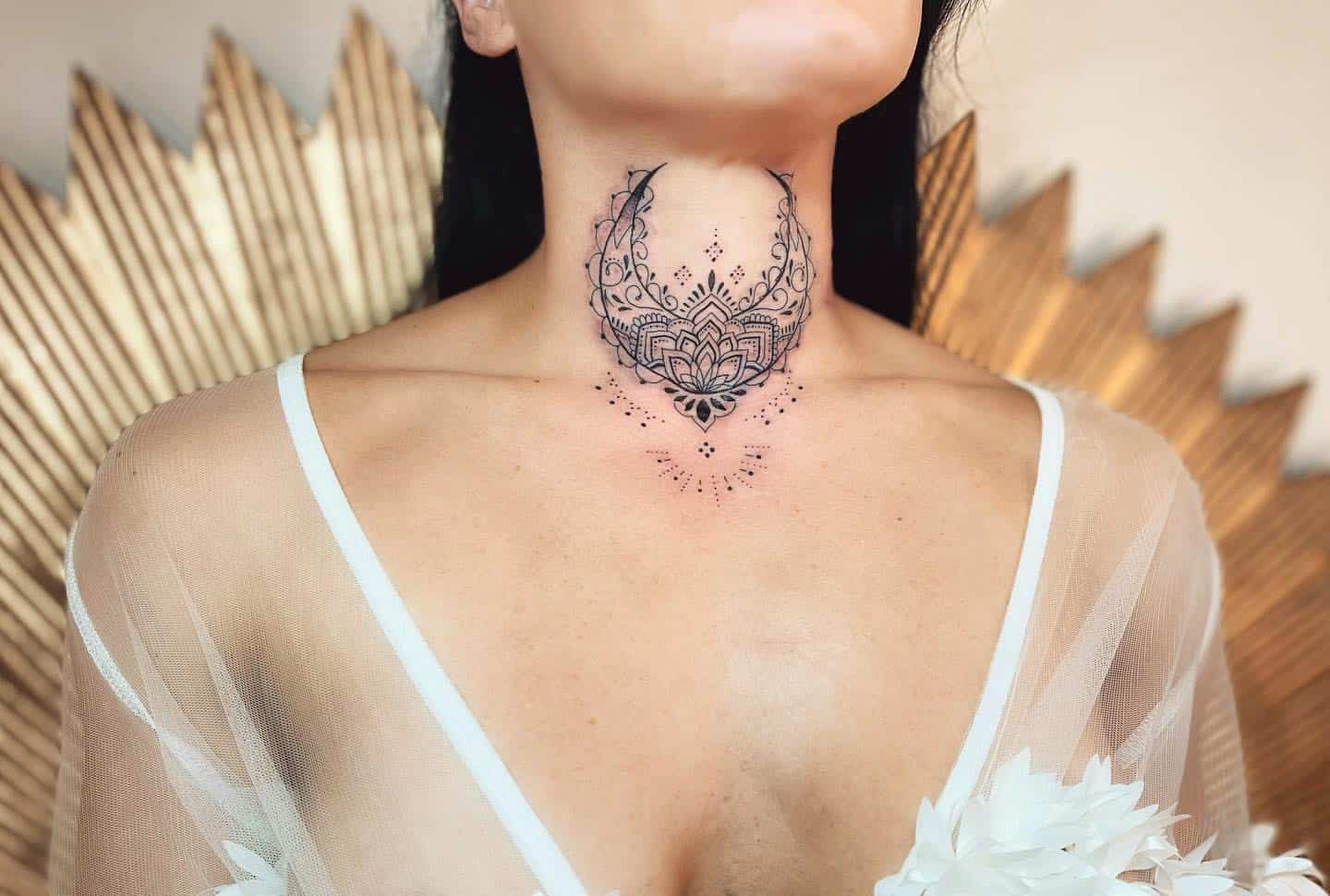 small female front neck tattoo 0022