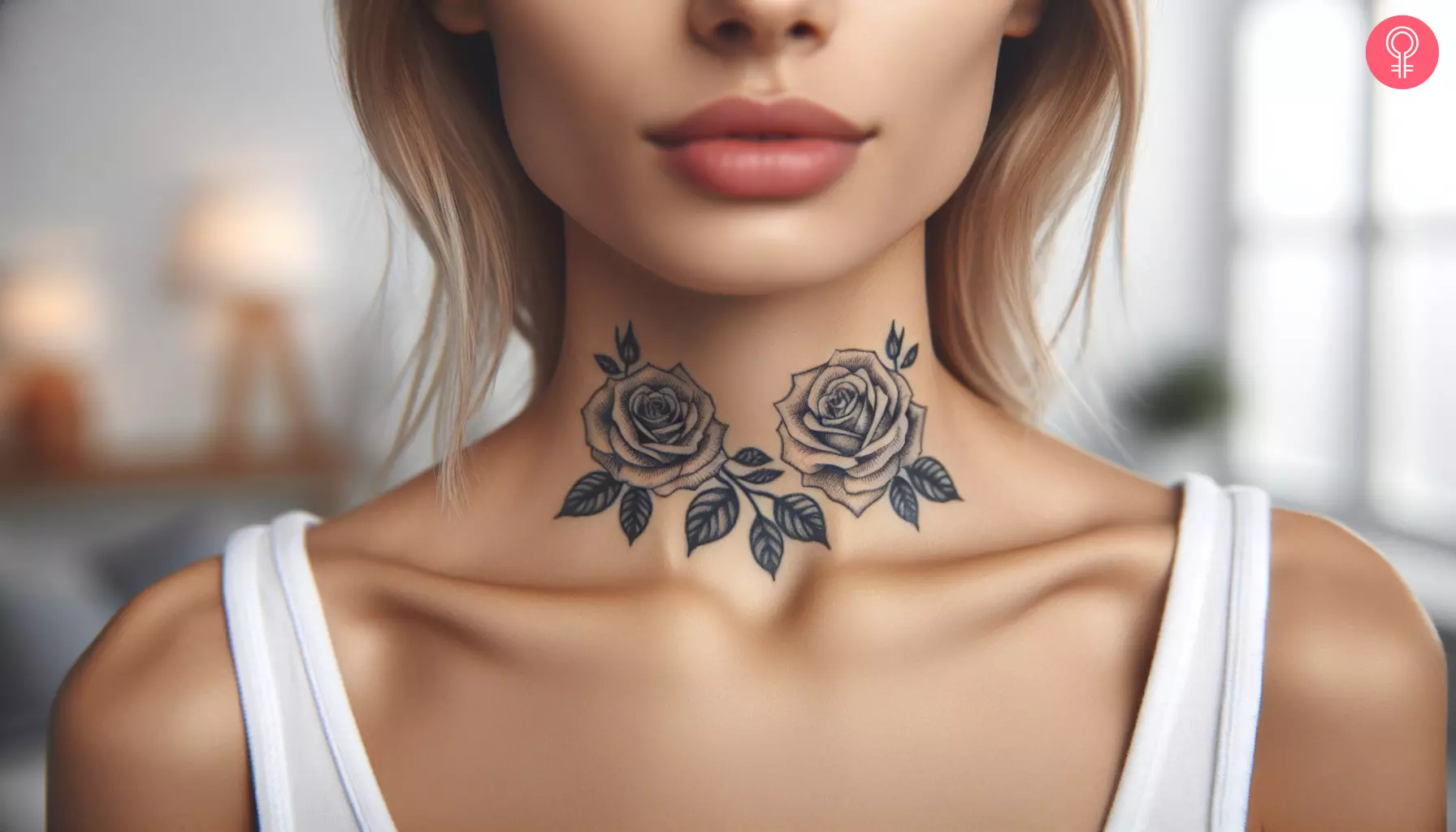 small female front neck tattoo 0023