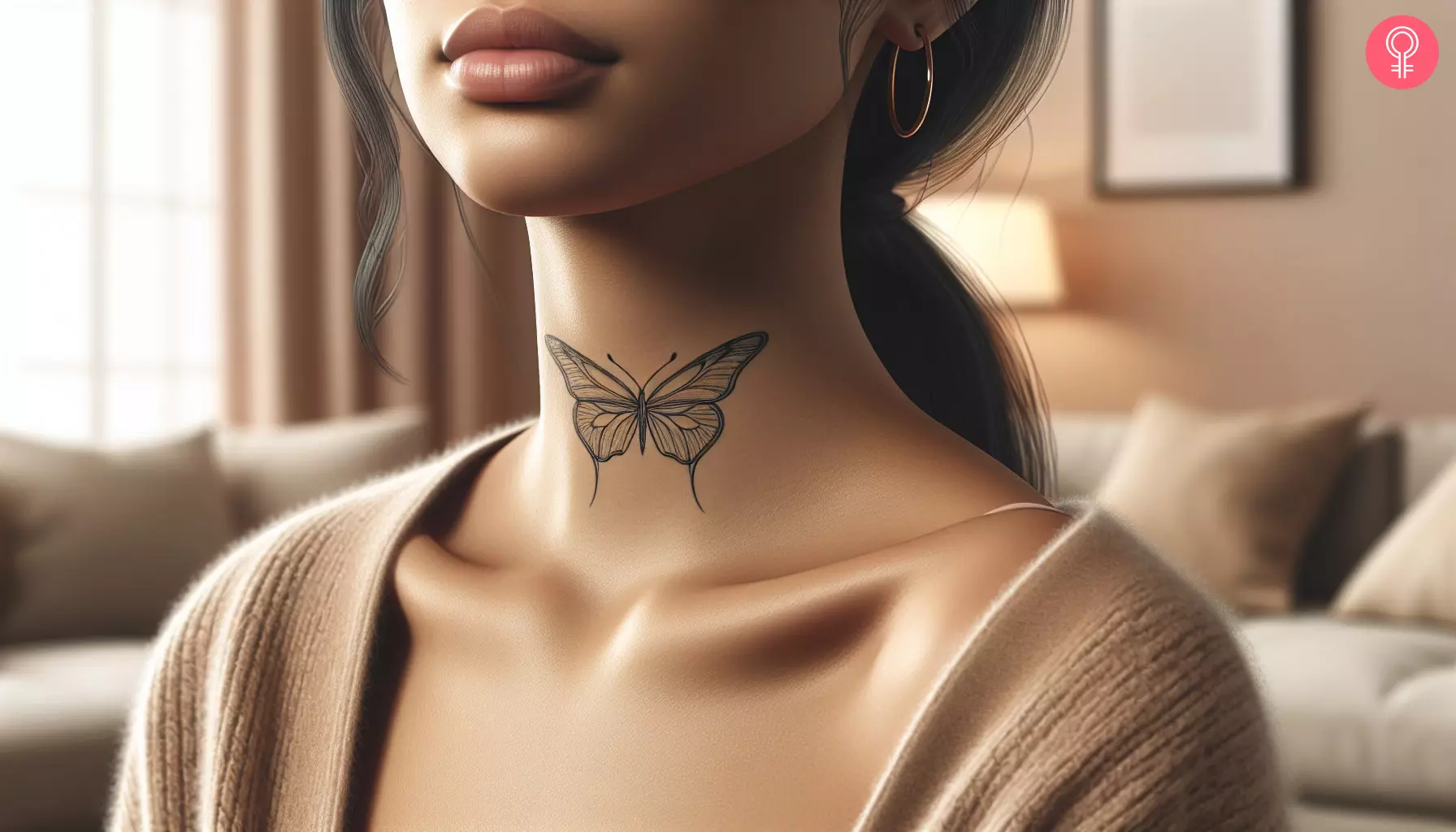 small female front neck tattoo 0030