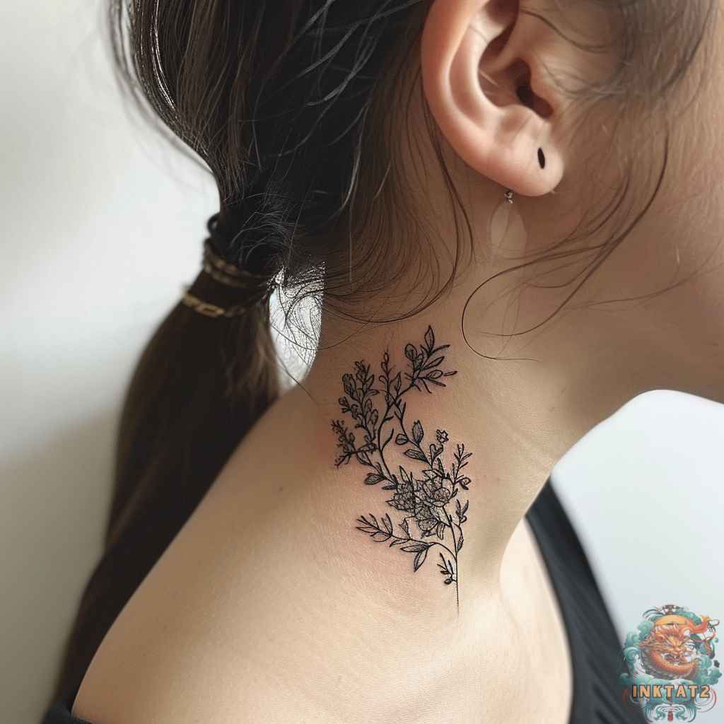 small female front neck tattoo 0056