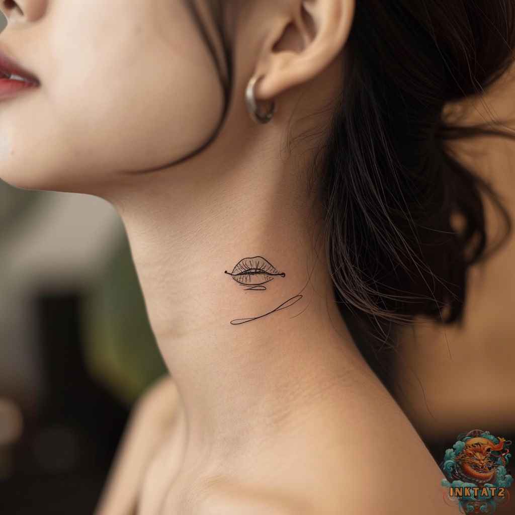 small female front neck tattoo 0077