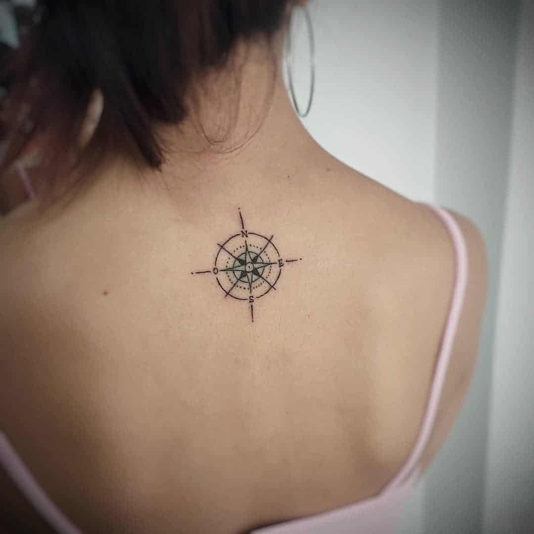 small feminine compass tattoo 0023