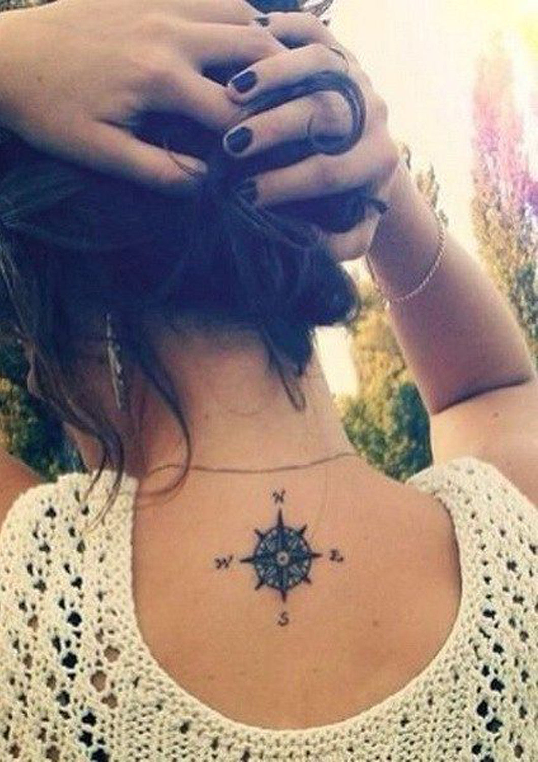 small feminine compass tattoo 0025