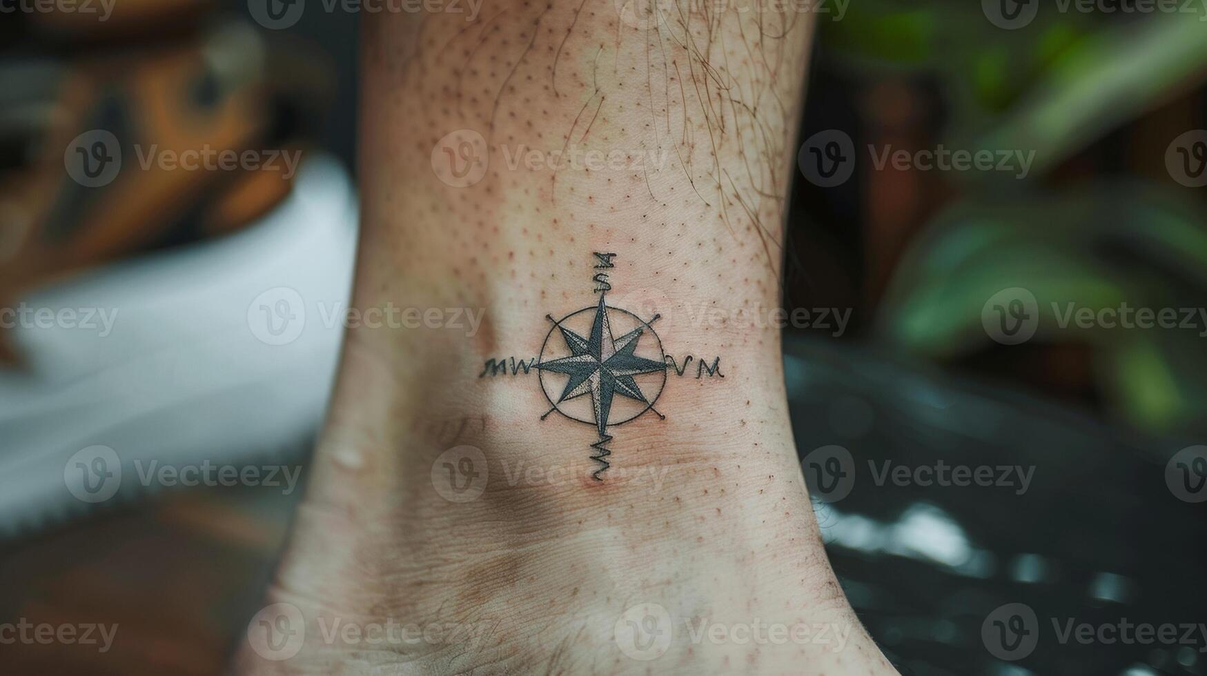 small feminine compass tattoo 0044