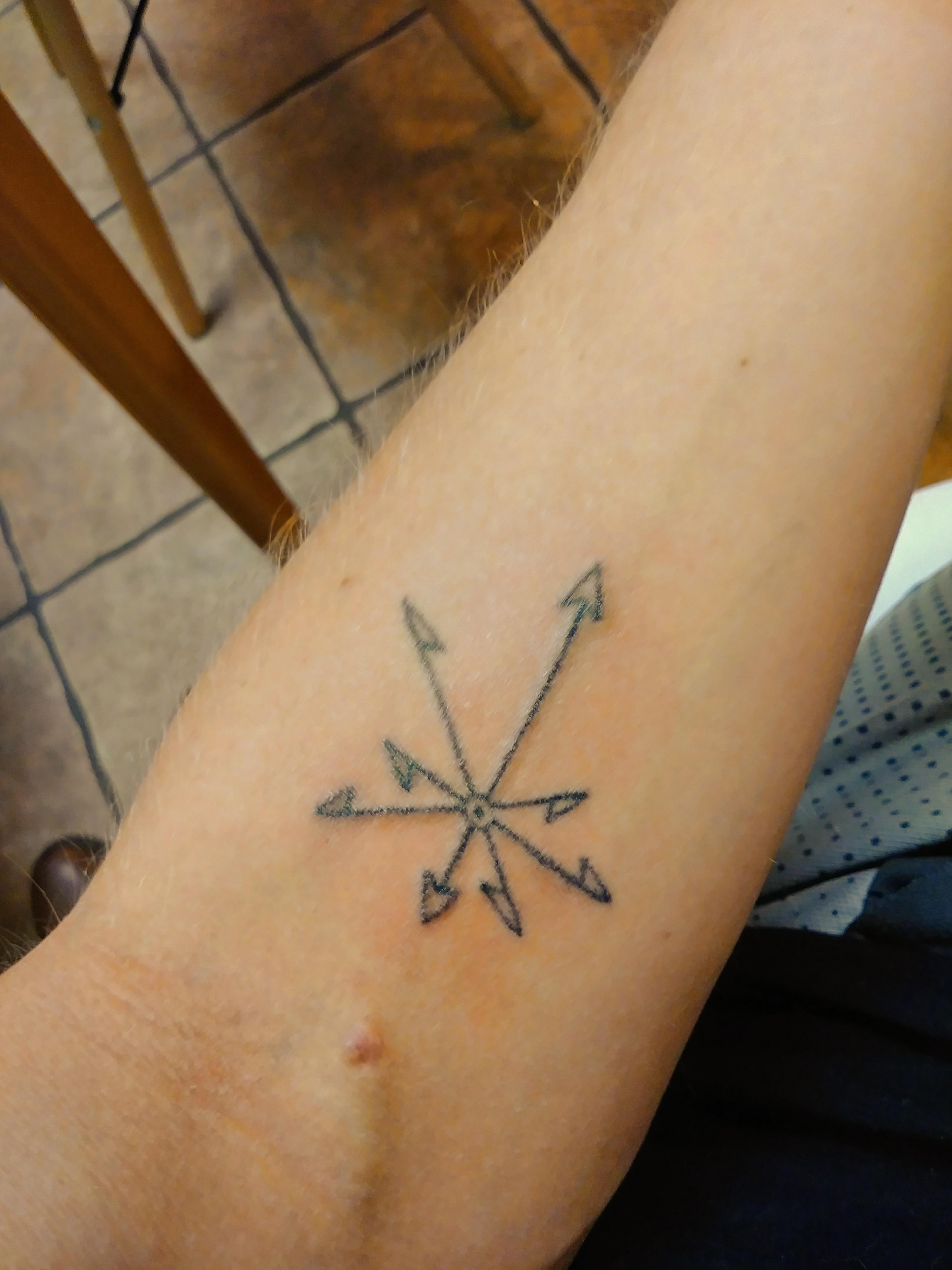 small feminine compass tattoo 0063