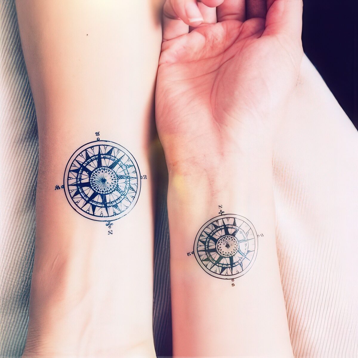 small feminine compass tattoo 0069