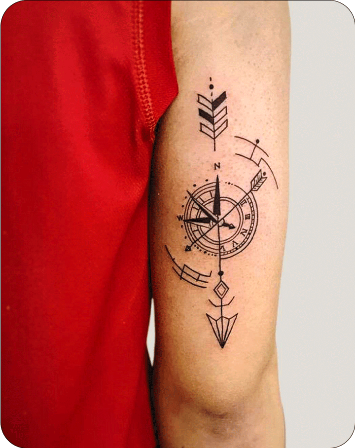 small feminine compass tattoo 0073