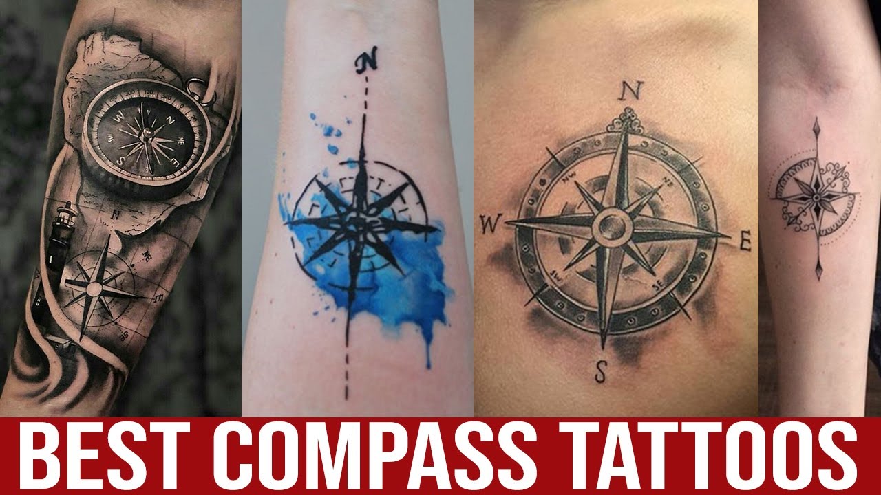 small feminine compass tattoo 0090