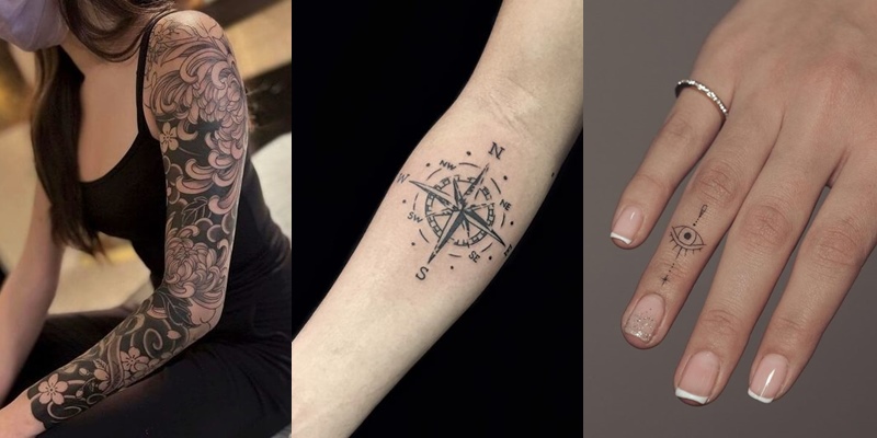 small feminine compass tattoo 0092