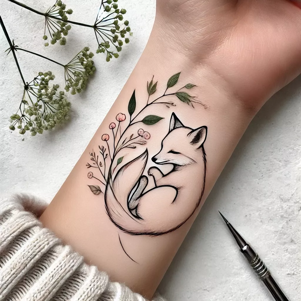 small fox tattoo designs