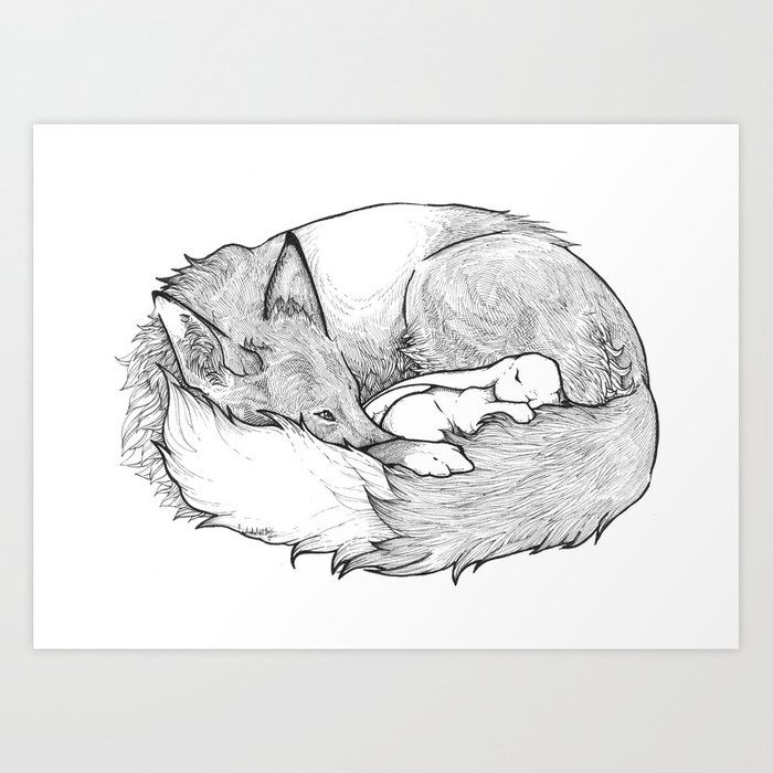 small fox tattoo 0044