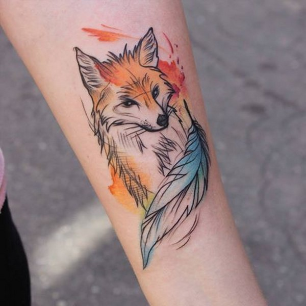 small fox tattoo 0086