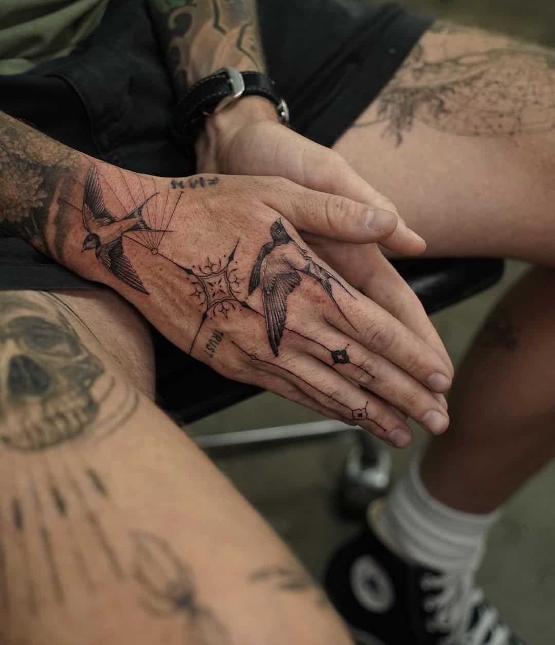 small hand tattoo men 0016