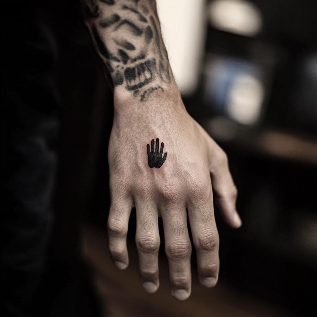 small hand tattoo men 0018