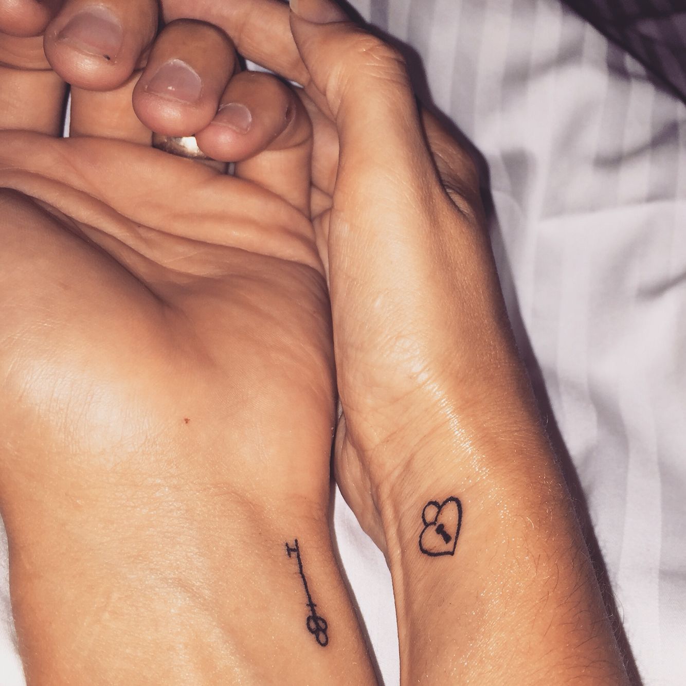 Small heart lock and key tattoo designs