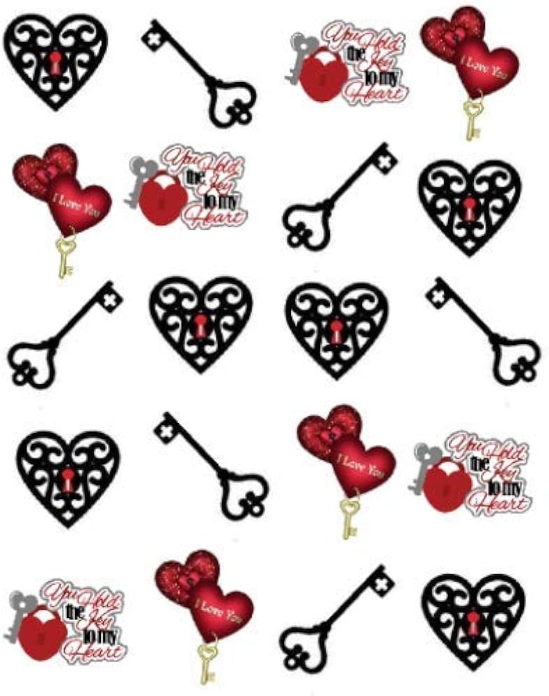 Small heart lock and key tattoo 0081