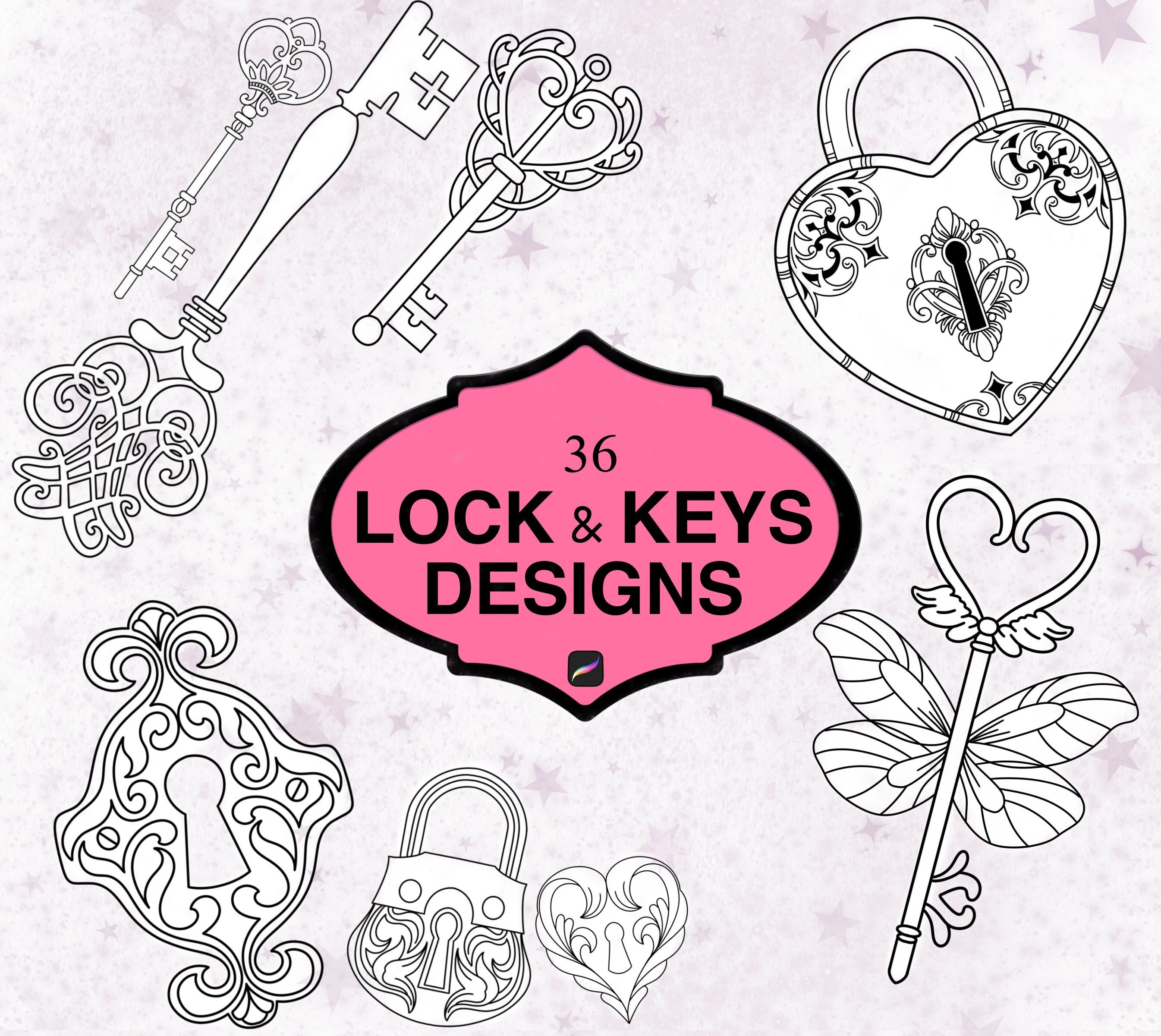 Small heart lock and key tattoo 0092