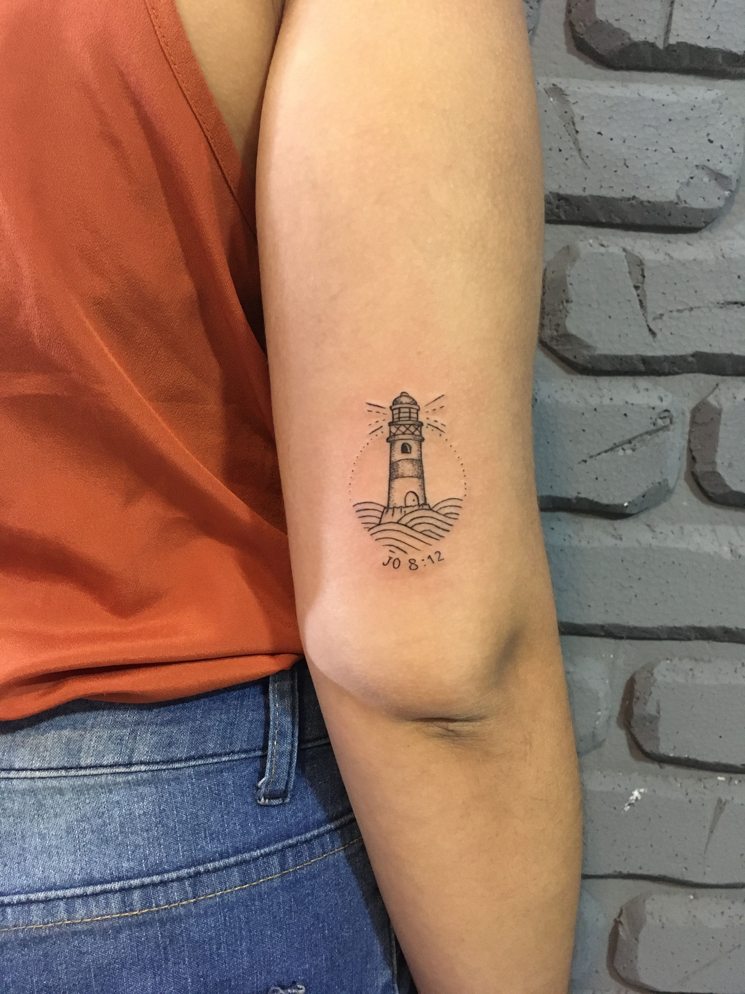 Small lighthouse tattoo 0018