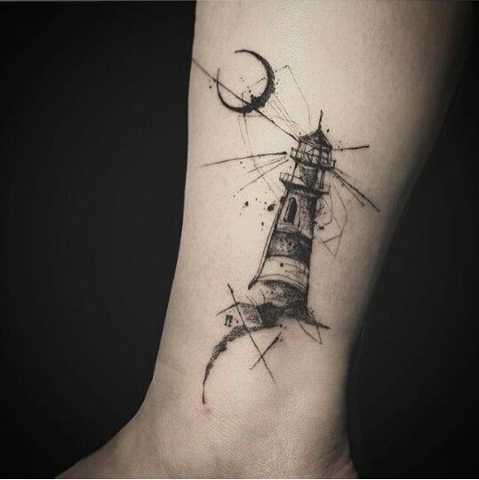 Small lighthouse tattoo 0020