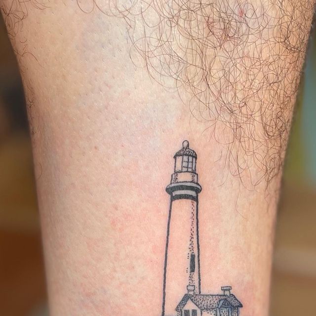 Small lighthouse tattoo 0024