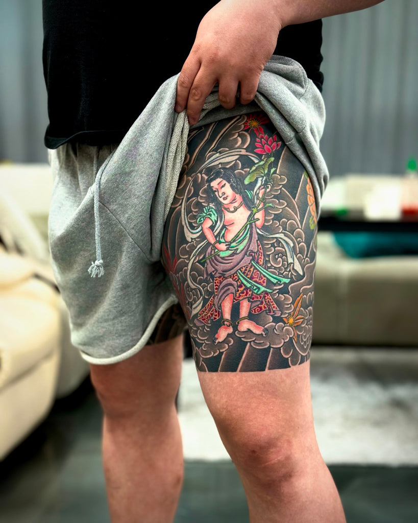 small mens thigh tattoo 0010