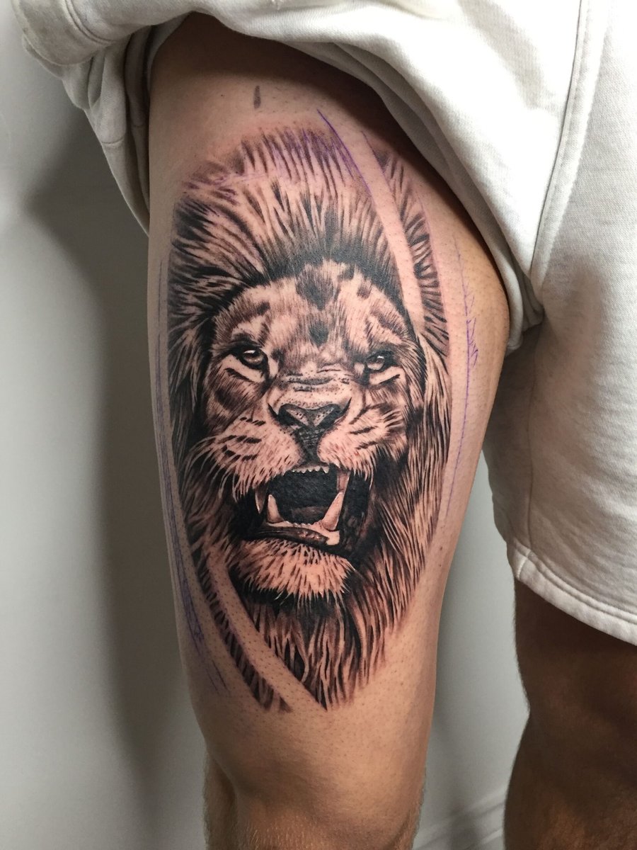 small mens thigh tattoo 0032