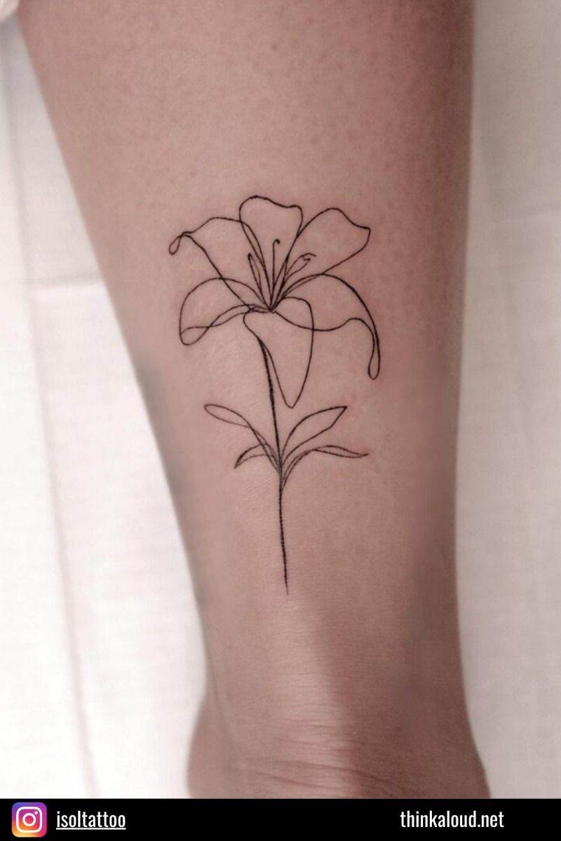 small minimalist lily tattoo designs