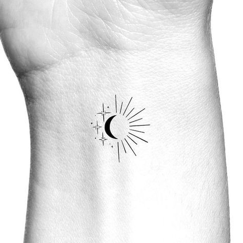 small moon and stars friendship tattoo concepts