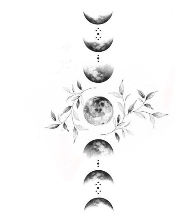 small moon phase tattoo concepts