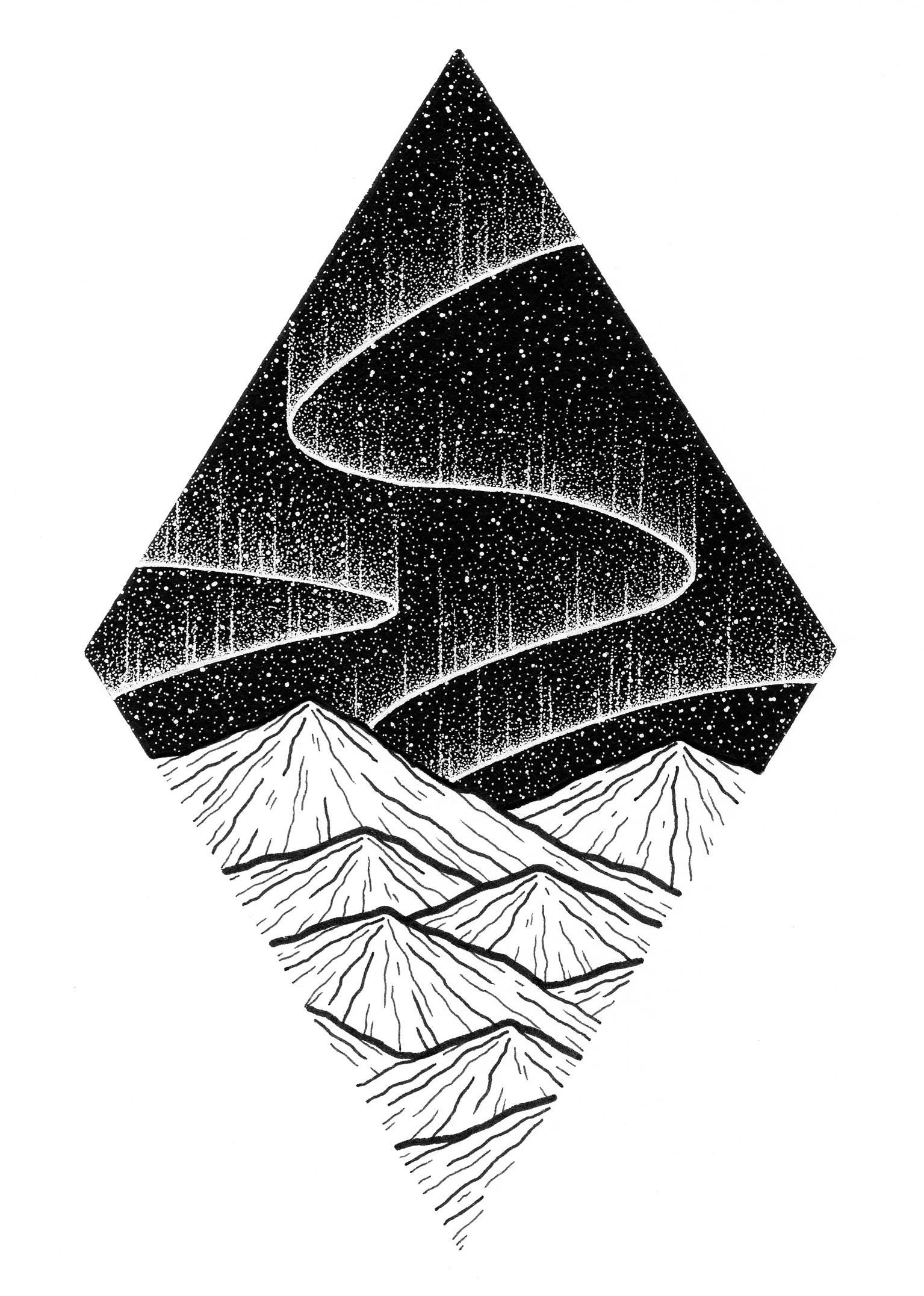 small mountain tattoo sketches for beginners