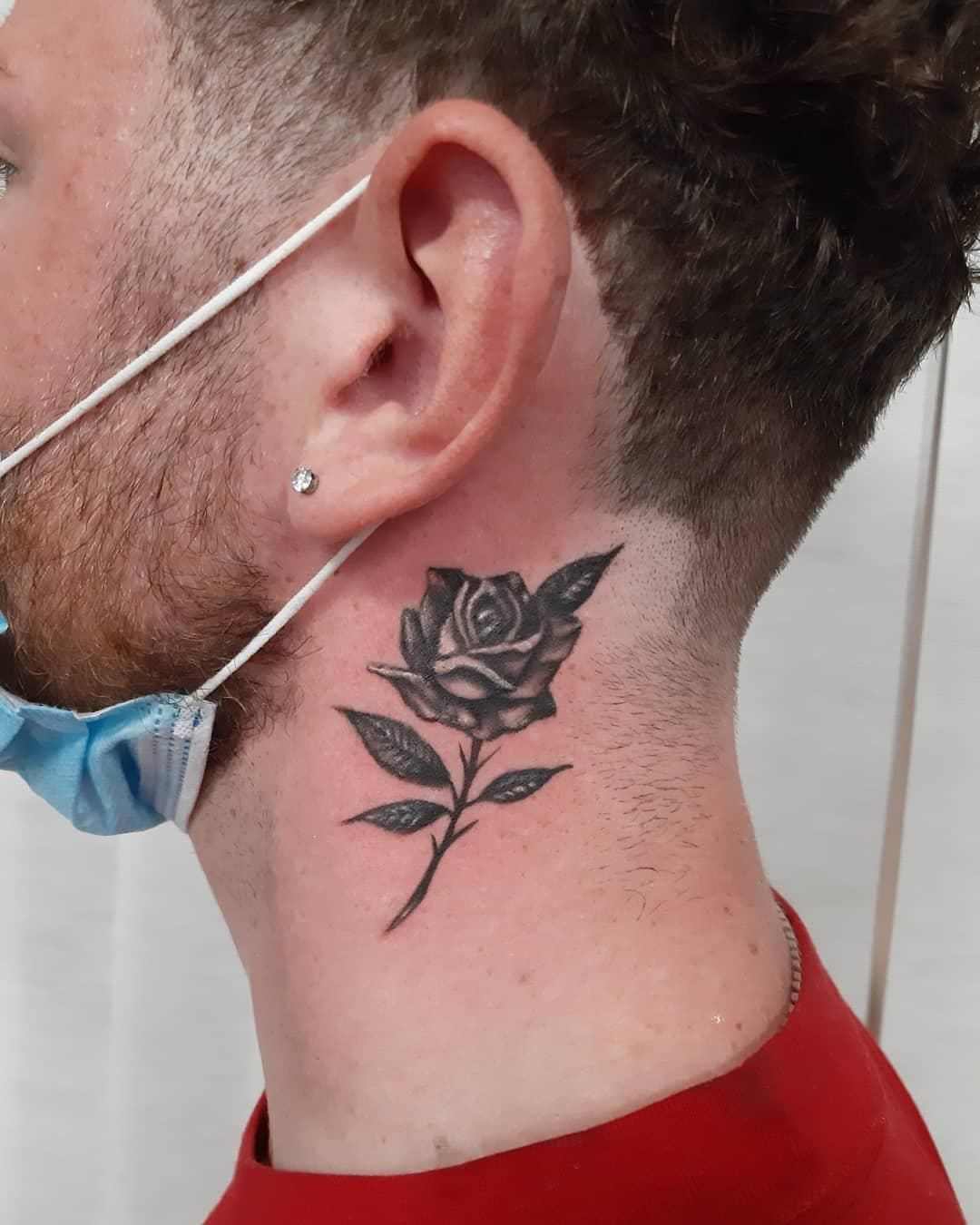 small neck tattoo