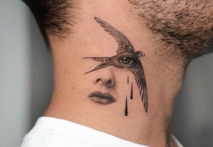 small neck tattoo 0069