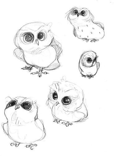 Small owl tattoo 0083