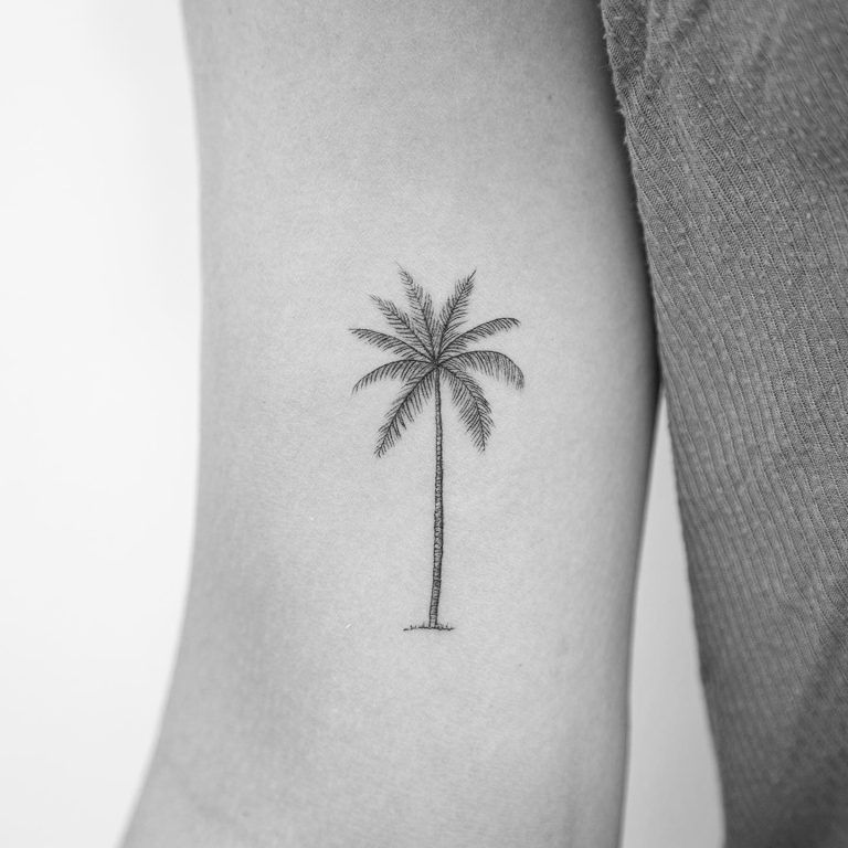 small palm tree tattoo placement ideas