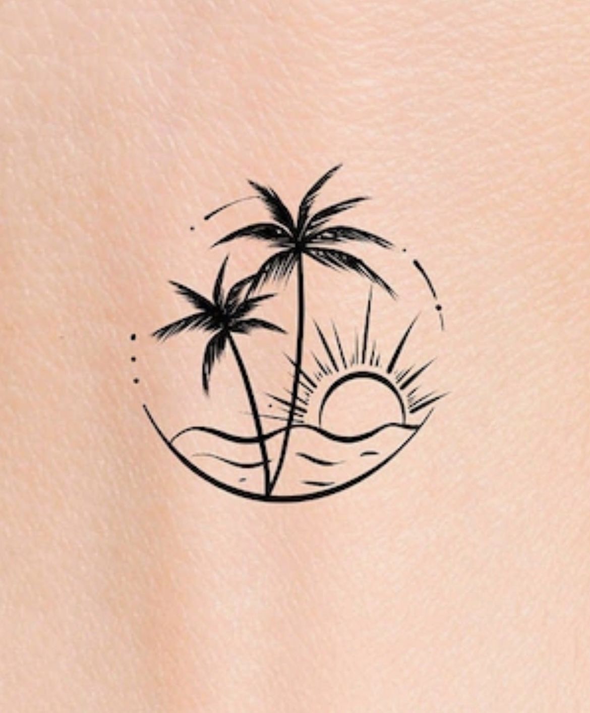 small palm tree tattoo 0017