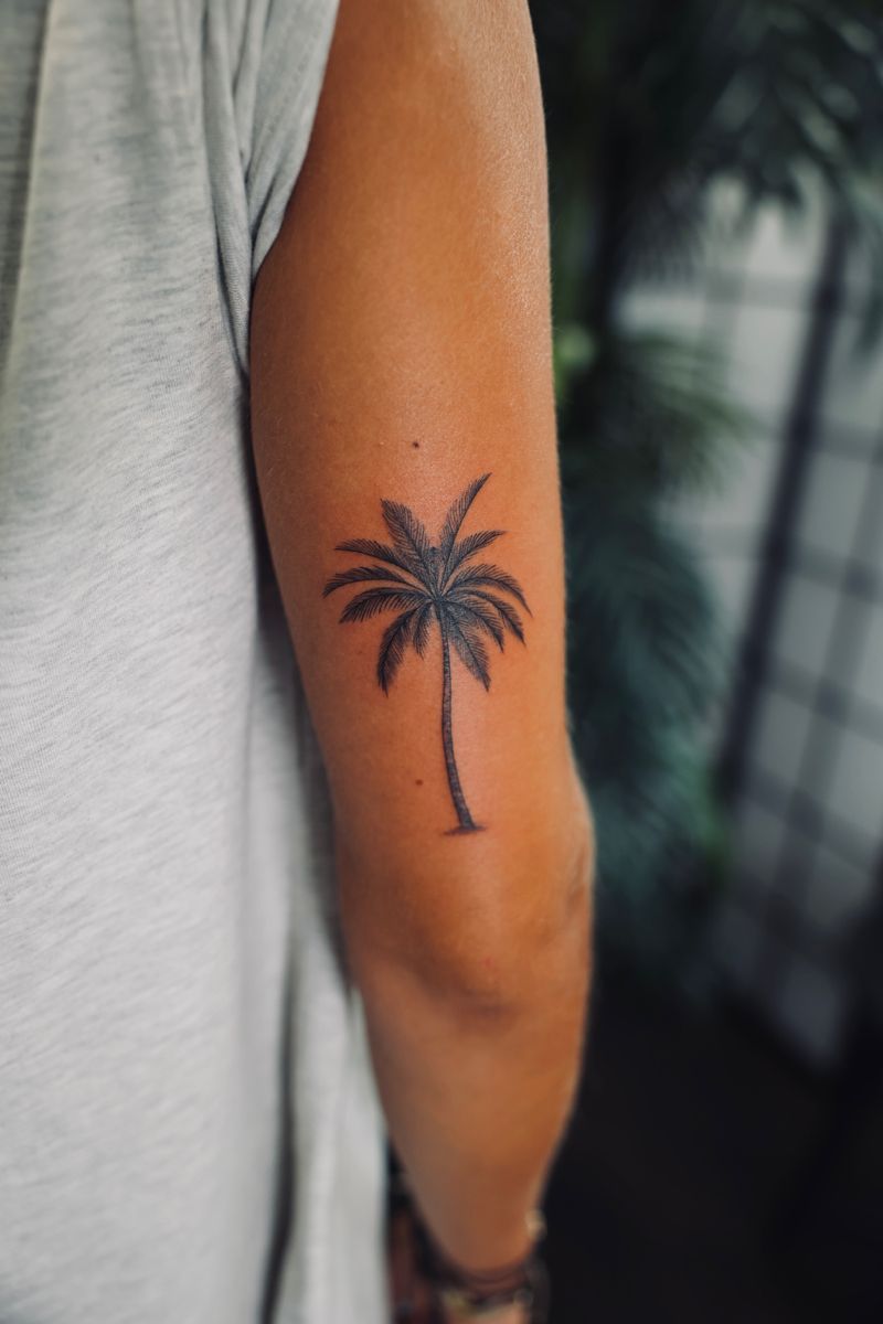 small palm tree tattoo 0024