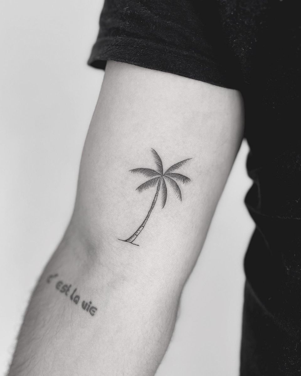 small palm tree tattoo 0030