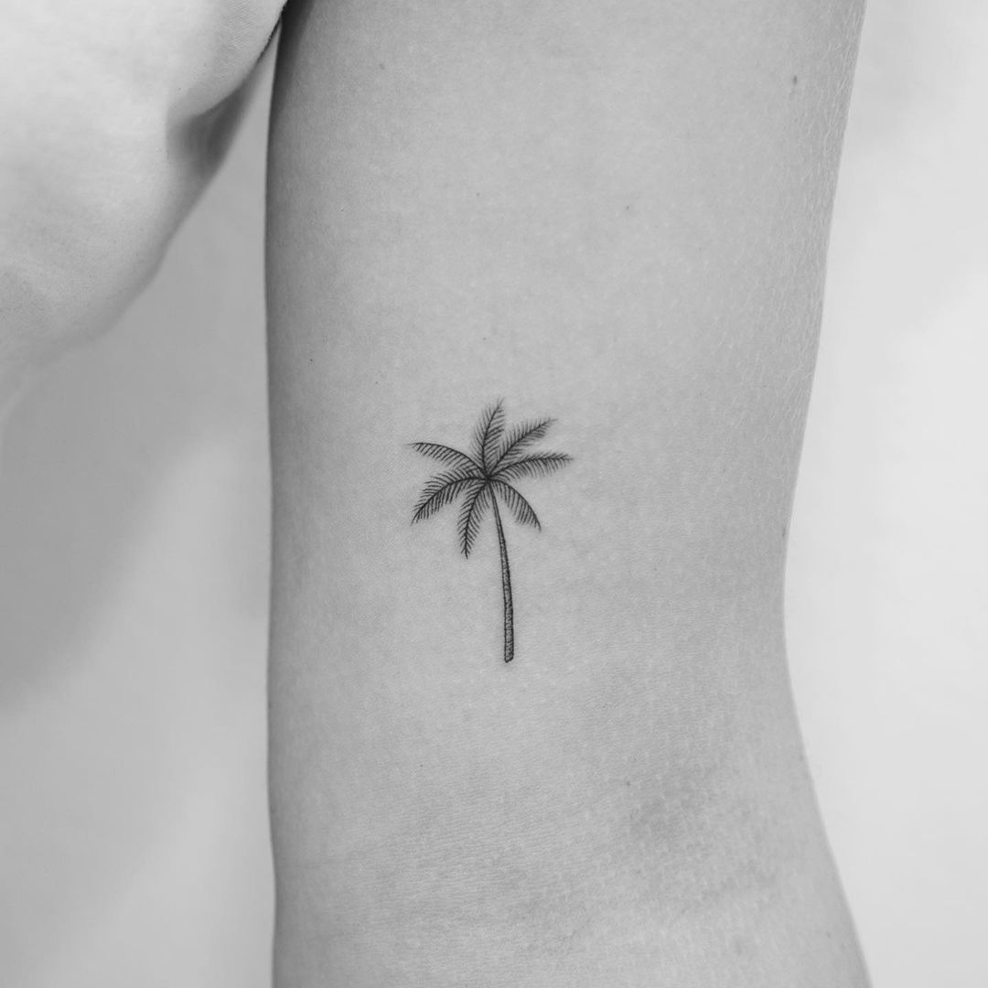 small palm tree tattoo 0035