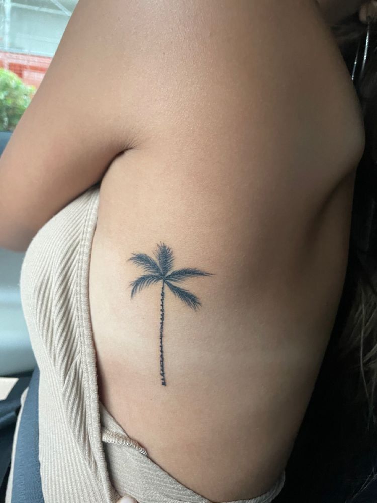 small palm tree tattoo 0036