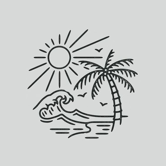 small palm tree tattoo 0042