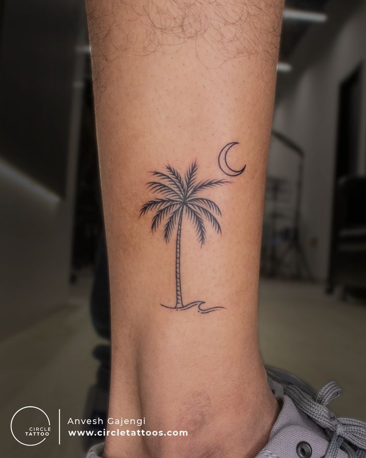 small palm tree tattoo 0046