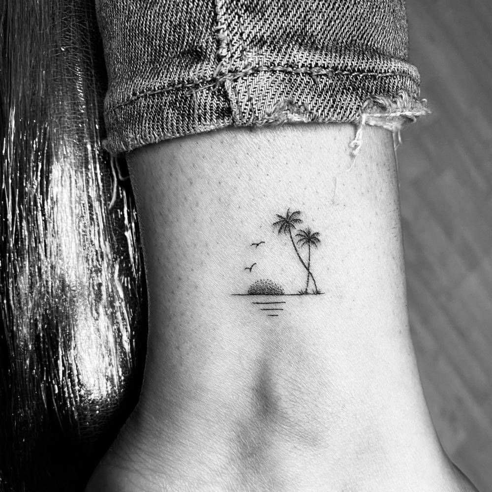 small palm tree tattoo 0051